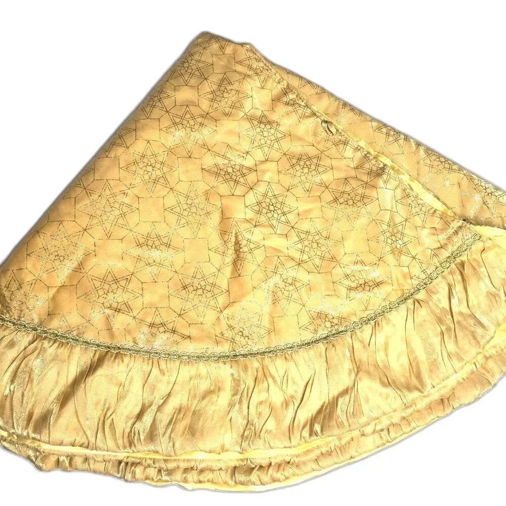 Gold Satin Christmas Tree Skirt 52